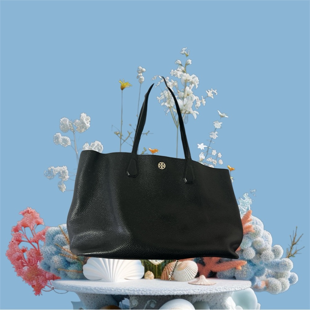 Tory Burch Perry Black large Tote Bag EUC🖤 - Picture 3 of 17